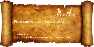 Maximovics Adorján névjegykártya
